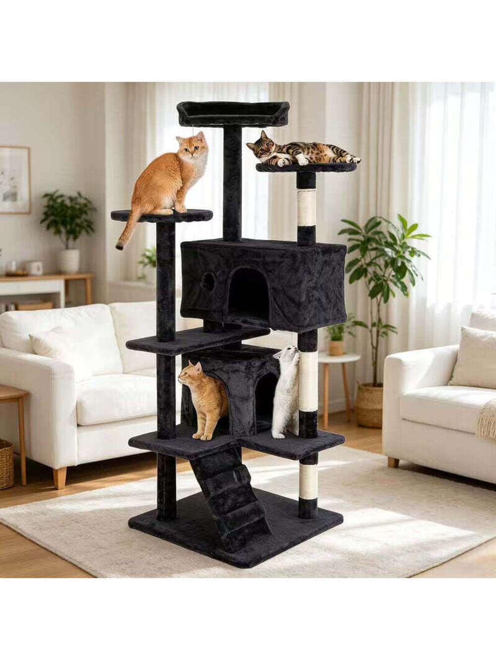 DOPINMIN 54in Cat Tree Tower, Gray